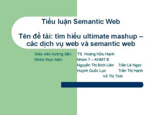 Tiu lun Semantic Web Tn ti tm hiu