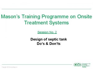 Masons Training Programme on Onsite Treatment Systems Session