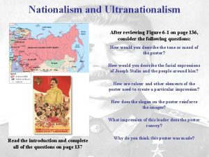 Nationalism and Ultranationalism After reviewing Figure 6 1