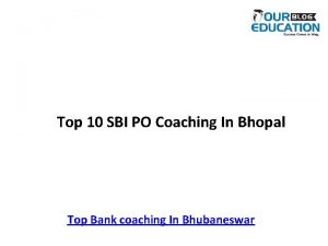 Top 10 SBI PO Coaching In Bhopal Top