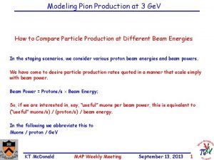 Modeling Pion Production at 3 Ge V How