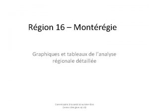 Rgion 16 Montrgie Graphiques et tableaux de lanalyse