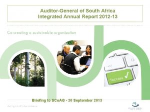AuditorGeneral of South Africa Integrated Annual Report 2012