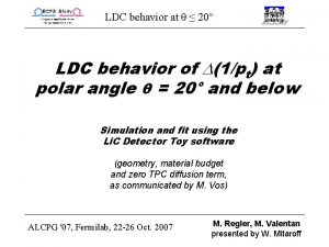 LDC behavior at 20 LDC behavior of 1pt