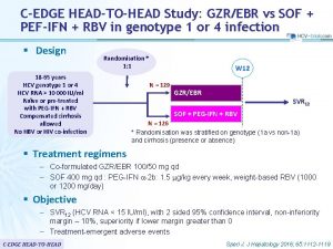 CEDGE HEADTOHEAD Study GZREBR vs SOF PEFIFN RBV