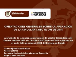 ORIENTACIONES GENERALES SOBRE LA APLICACIN DE LA CIRCULAR