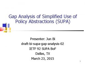 Gap Analysis of Simplified Use of Policy Abstractions