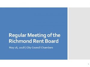 Regular Meeting of the Richmond Rent Board May