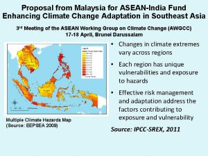 Proposal from Malaysia for ASEANIndia Fund Enhancing Climate