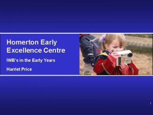 Homerton Early Excellence Centre IWBs in the Early