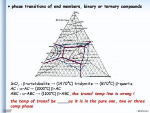 phase transitions of end members binary or ternary