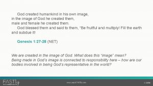 God created humankind in his own image in