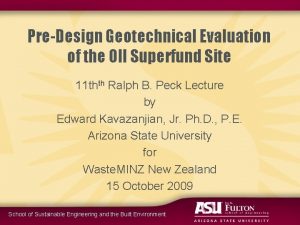 PreDesign Geotechnical Evaluation of the OII Superfund Site