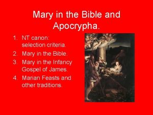 Mary in the Bible and Apocrypha 1 NT