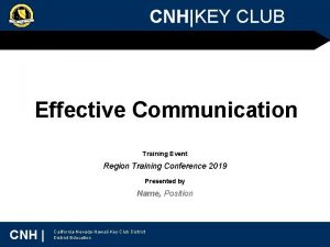 CNHKEY CLUB Effective Communication Training Event Region Training