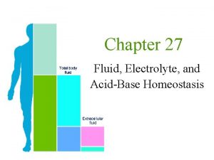Chapter 27 Fluid Electrolyte and AcidBase Homeostasis Body