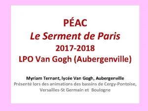 PAC Le Serment de Paris 2017 2018 LPO