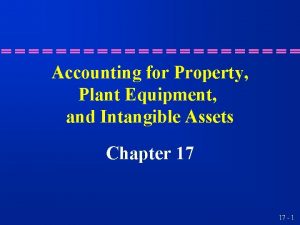 Accounting for Property Plant Equipment and Intangible Assets