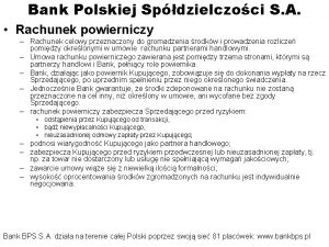 Bank Polskiej Spdzielczoci S A Rachunek powierniczy Rachunek