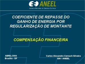 COEFICIENTE DE REPASSE DO GANHO DE ENERGIA POR