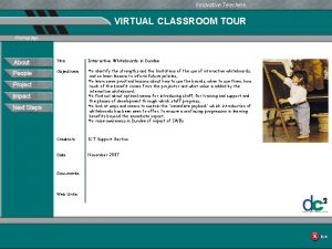 Innovative Teachers VIRTUAL CLASSROOM TOUR Homepage Title Interactive