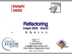 Refactoring Delphi 2005 Win 32 2001 2005 Craig