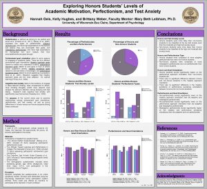 Exploring Honors Students Levels of Academic Motivation Perfectionism