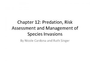 Chapter 12 Predation Risk Assessment and Management of