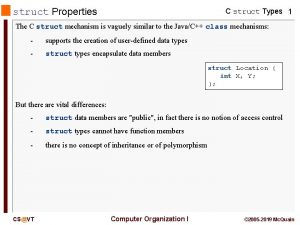 struct Properties C struct Types 1 The C