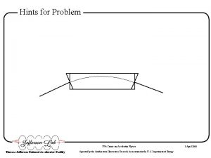 Hints for Problem UVa Course on Accelerator Physics