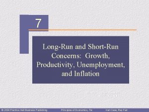 CHAPTER 7 LongRun and ShortRun Concerns Growth Productivity