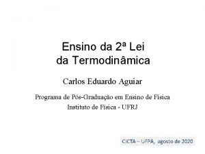 Ensino da 2 Lei da Termodinmica Carlos Eduardo