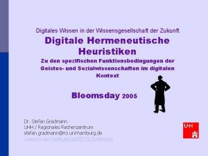 Digitales Wissen in der Wissensgesellschaft der Zukunft Digitale