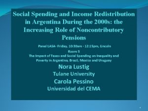 Social Spending and Income Redistribution in Argentina During