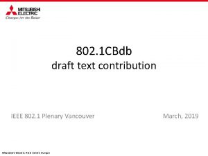 802 1 CBdb draft text contribution IEEE 802