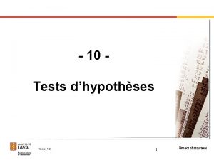 10 Tests dhypothses Version 1 2 1 Sujets