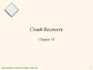 Crash Recovery Chapter 18 Implementation of Database Systems