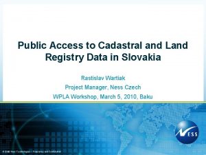 Public Access to Cadastral and Land Registry Data