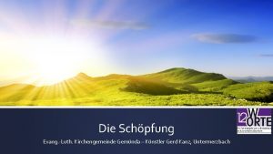 Die Schpfung Evang Luth Kirchengemeinde Gemnda Knstler Gerd