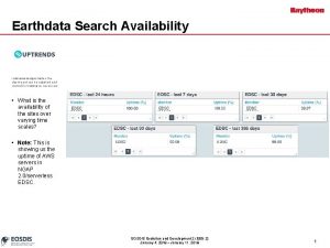 Earthdata Search Availability Individual widgets within the dashboard