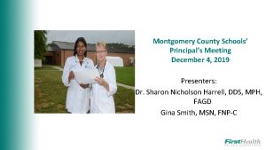 Montgomery County Schools Principals Meeting December 4 2019