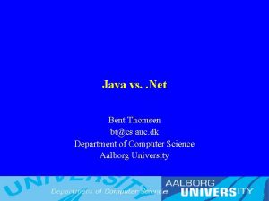 Java vs Net Bent Thomsen btcs auc dk