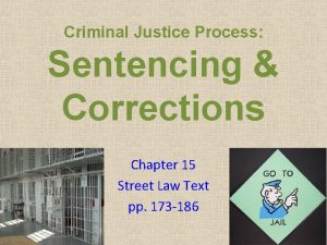 Criminal Justice Process Sentencing Corrections Chapter 15 Street