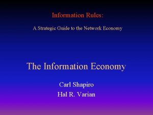 Information Rules A Strategic Guide to the Network