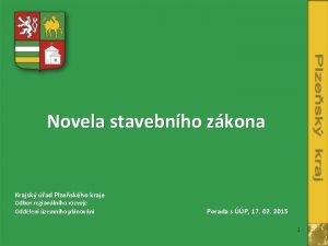 Novela stavebnho zkona Krajsk ad Plzeskho kraje Odbor