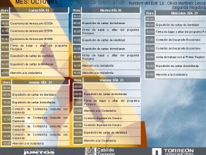 MES OCTUBRE Hora Lunes DA 19 Agenda Semanal