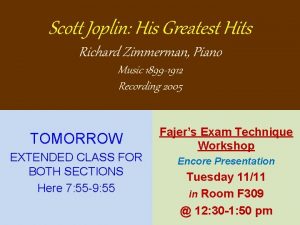 Scott Joplin His Greatest Hits Richard Zimmerman Piano