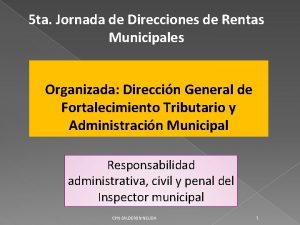 5 ta Jornada de Direcciones de Rentas Municipales