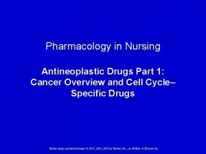 Pharmacology in Nursing Antineoplastic Drugs Part 1 Cancer