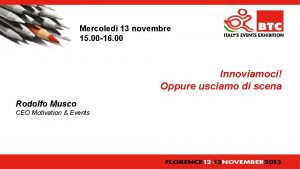 Mercoled 13 novembre 15 00 16 00 Innoviamoci